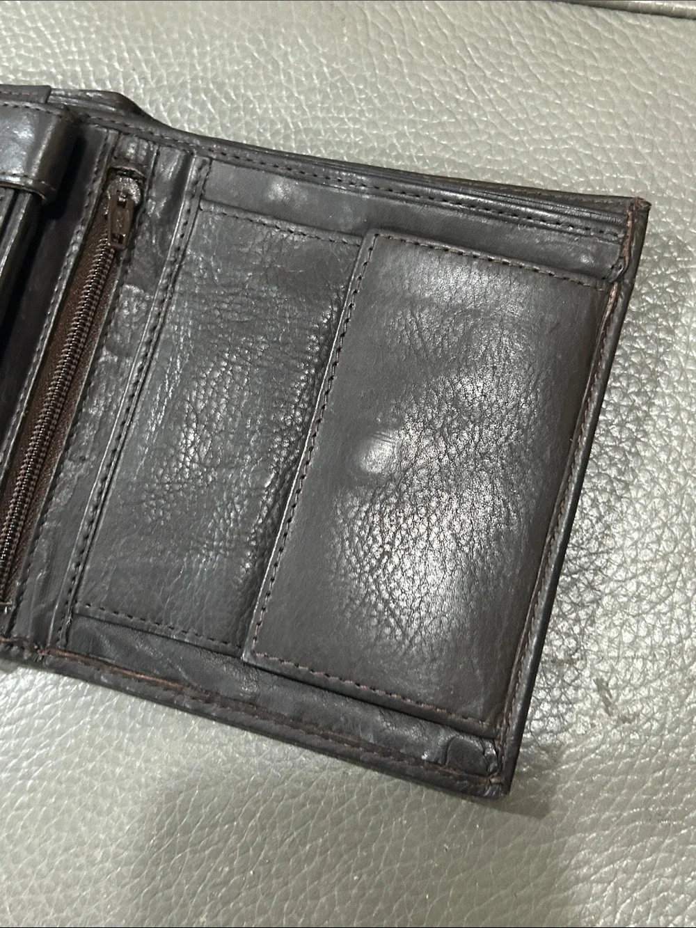 Men's Bifold Genuine Handcrafted Brown Leather Wallet EUVC